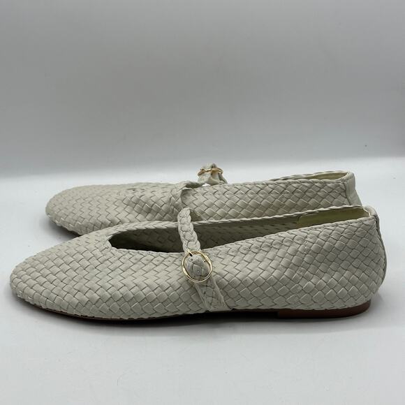 HOUSE OF HARLOW 1960 Bistro Woven Mary Jane Flats White Sz 8 NWOB - Picture 4 of 7